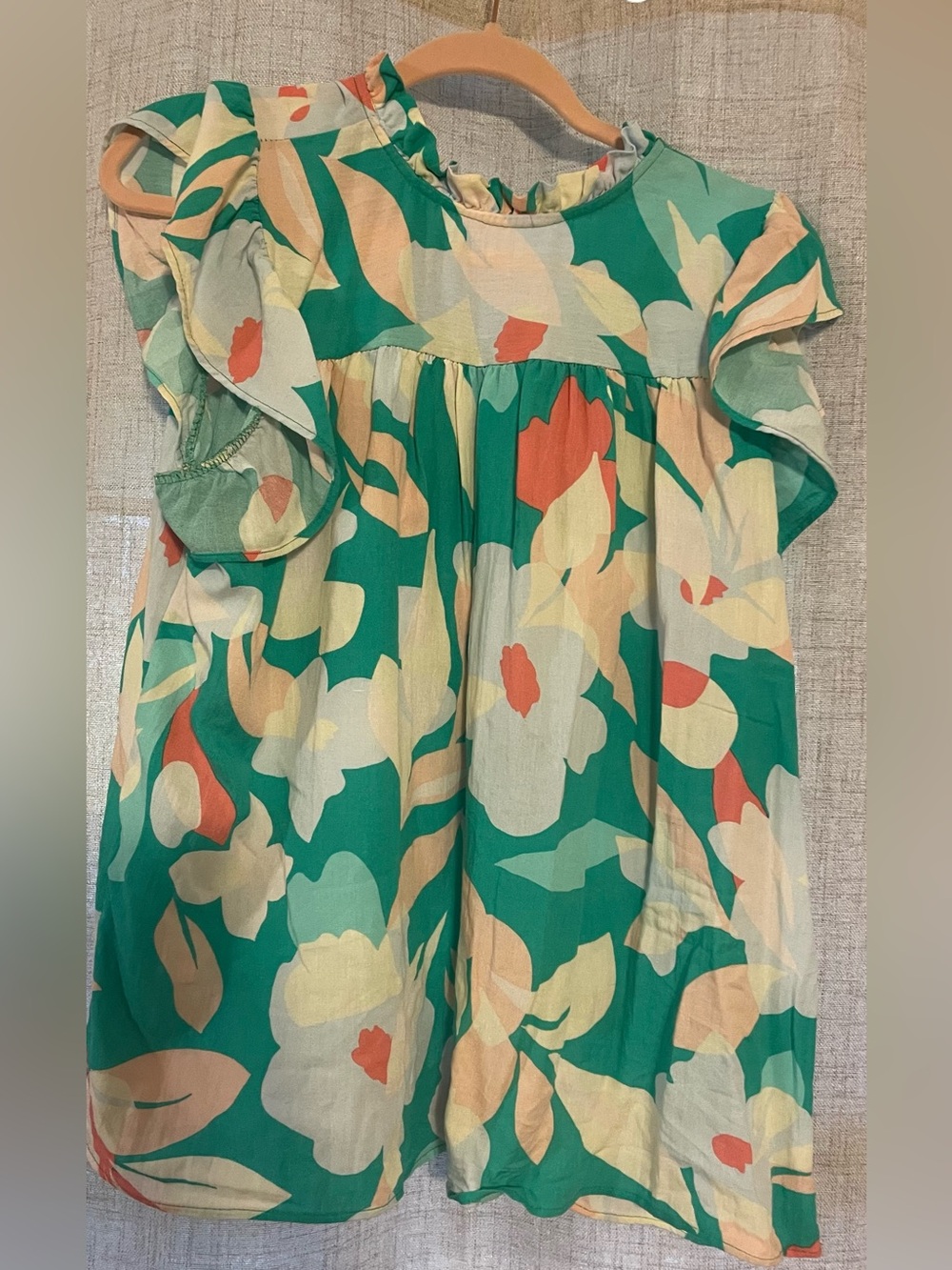 Womens' Floral Ruffle Sleeve Blouse